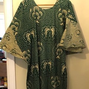 Vintage green and cream caftan